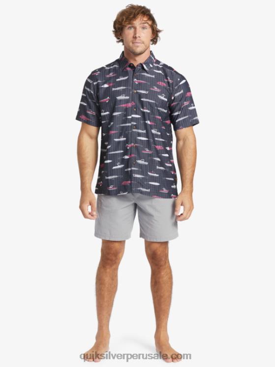 Quiksilver N8LNT441 hombres semana de arrastre negro camiseta técnica manga corta waterman drag week