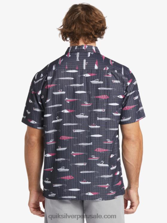 Quiksilver N8LNT441 hombres semana de arrastre negro camiseta técnica manga corta waterman drag week