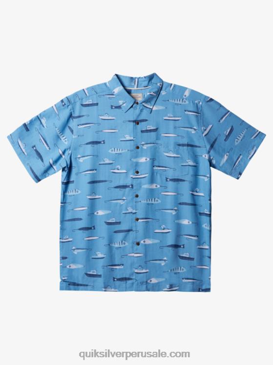 Quiksilver N8LNT442 hombres semana de arrastre azul anochecer w camiseta técnica manga corta waterman drag week