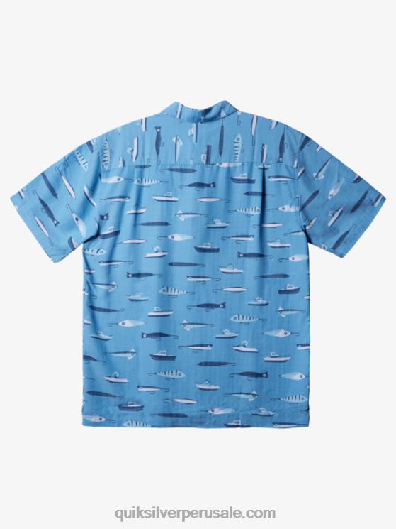 Quiksilver N8LNT442 hombres semana de arrastre azul anochecer w camiseta técnica manga corta waterman drag week