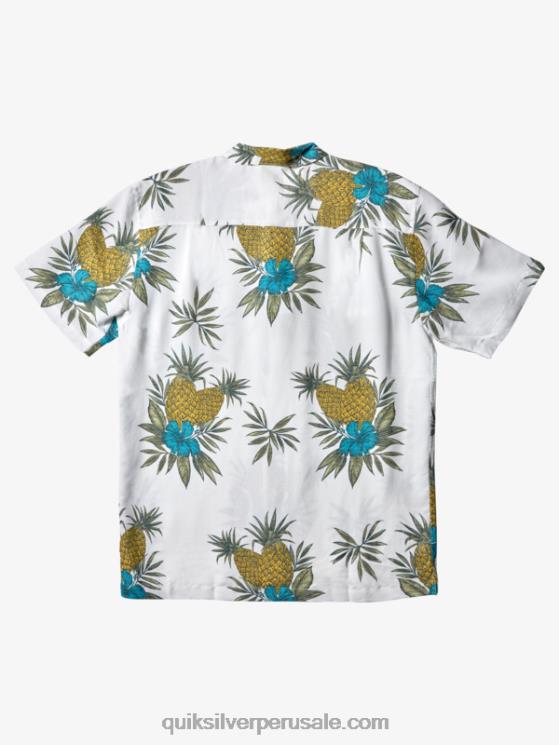Quiksilver N8LNT450 hombres trabajo de campo blanco antiguo camisa de manga corta de trabajo de campo waterman