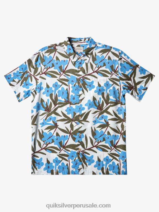 Quiksilver N8LNT473 hombres anochecer azul alrededor de la ciudad camisa de manga corta waterman around bush