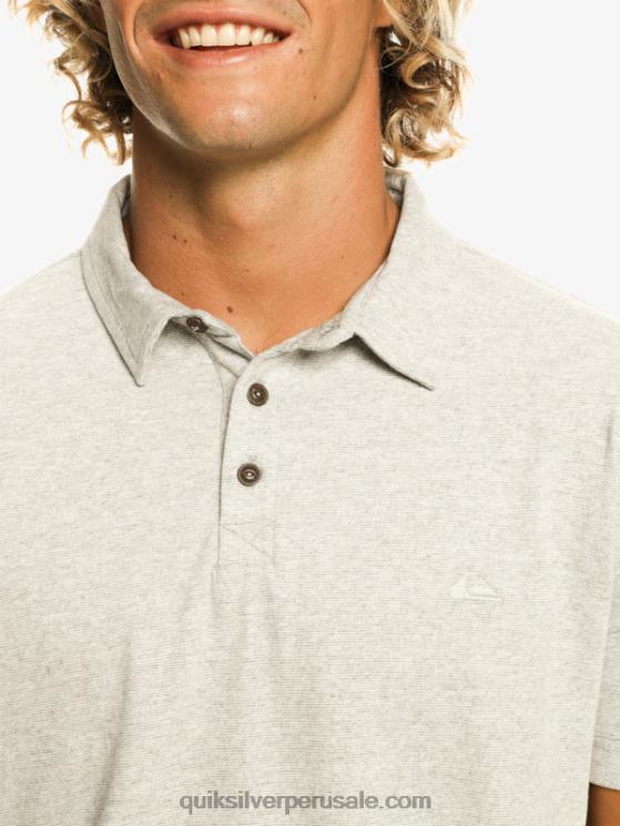 Quiksilver N8LNT475 hombres brezo gris claro polo de manga corta crucero al atardecer