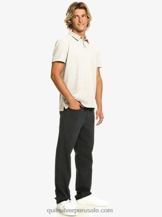 Quiksilver N8LNT475 hombres brezo gris claro polo de manga corta crucero al atardecer
