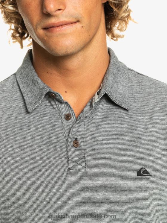 Quiksilver N8LNT476 hombres negro polo de manga corta crucero al atardecer