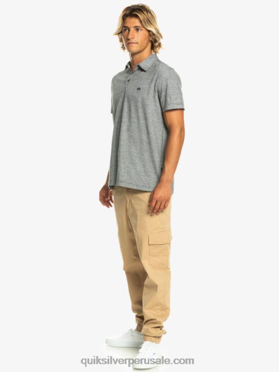 Quiksilver N8LNT476 hombres negro polo de manga corta crucero al atardecer