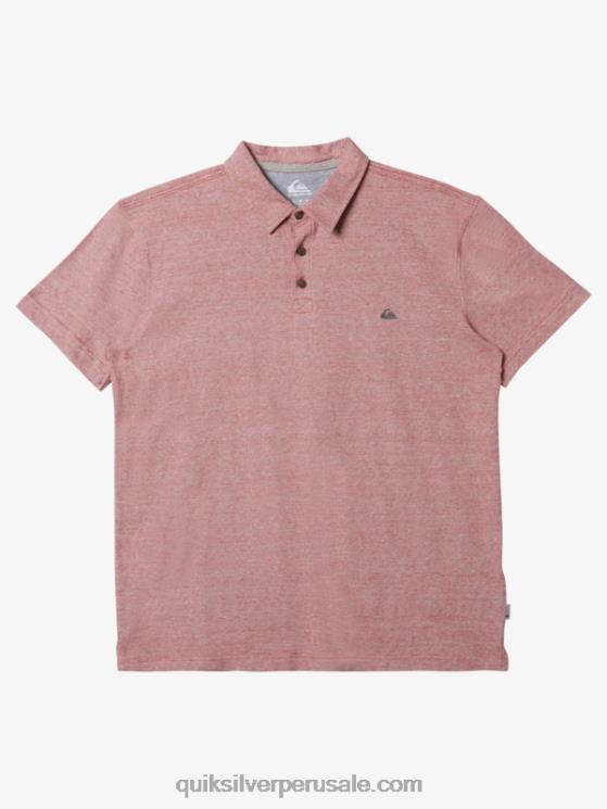 Quiksilver N8LNT478 hombres ocre rojo polo de manga corta crucero al atardecer