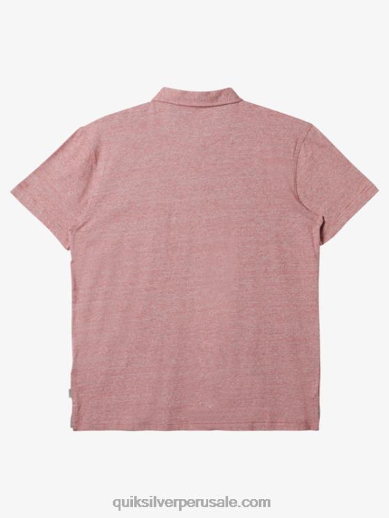 Quiksilver N8LNT478 hombres ocre rojo polo de manga corta crucero al atardecer