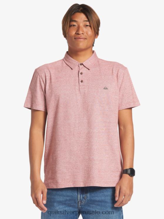Quiksilver N8LNT478 hombres ocre rojo polo de manga corta crucero al atardecer