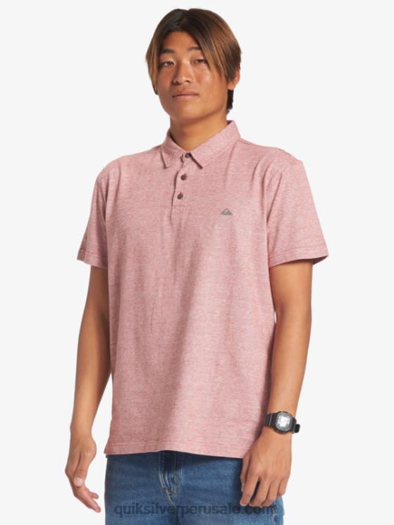 Quiksilver N8LNT478 hombres ocre rojo polo de manga corta crucero al atardecer