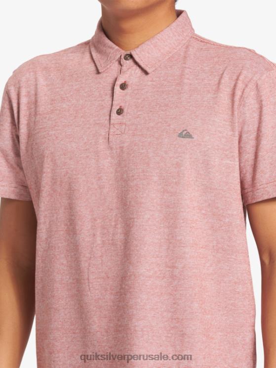 Quiksilver N8LNT478 hombres ocre rojo polo de manga corta crucero al atardecer