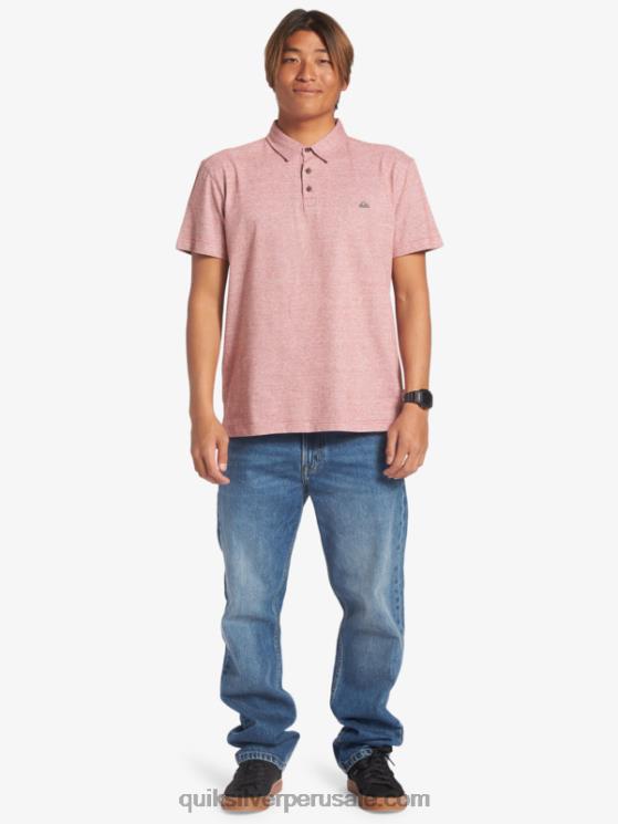 Quiksilver N8LNT478 hombres ocre rojo polo de manga corta crucero al atardecer