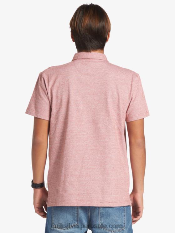 Quiksilver N8LNT478 hombres ocre rojo polo de manga corta crucero al atardecer