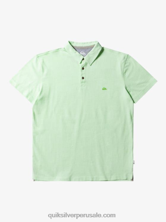 Quiksilver N8LNT479 hombres paraíso verde polo de manga corta crucero al atardecer
