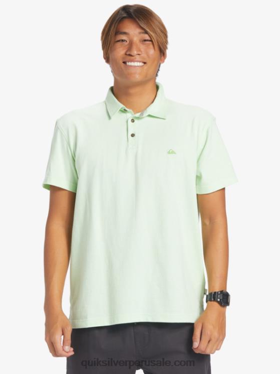 Quiksilver N8LNT479 hombres paraíso verde polo de manga corta crucero al atardecer