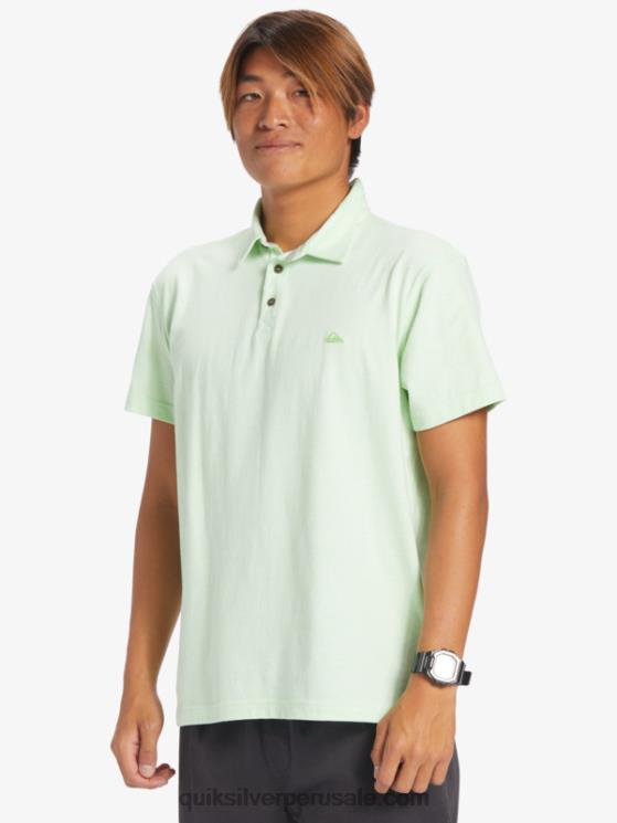 Quiksilver N8LNT479 hombres paraíso verde polo de manga corta crucero al atardecer
