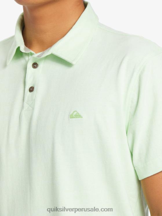 Quiksilver N8LNT479 hombres paraíso verde polo de manga corta crucero al atardecer