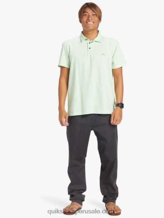 Quiksilver N8LNT479 hombres paraíso verde polo de manga corta crucero al atardecer