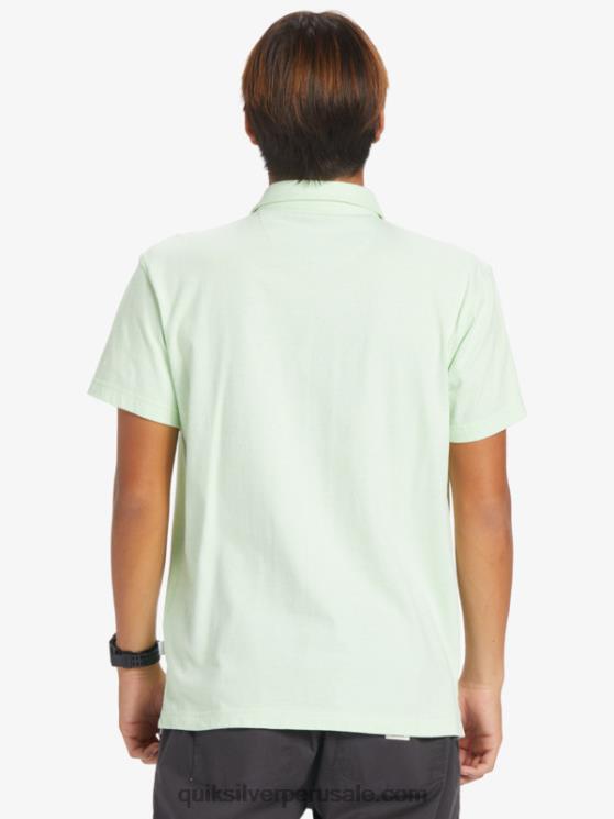 Quiksilver N8LNT479 hombres paraíso verde polo de manga corta crucero al atardecer