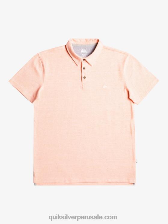 Quiksilver N8LNT480 hombres salmón fresco polo de manga corta crucero al atardecer