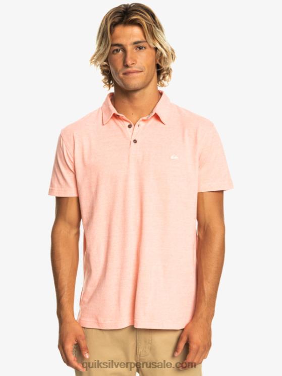Quiksilver N8LNT480 hombres salmón fresco polo de manga corta crucero al atardecer