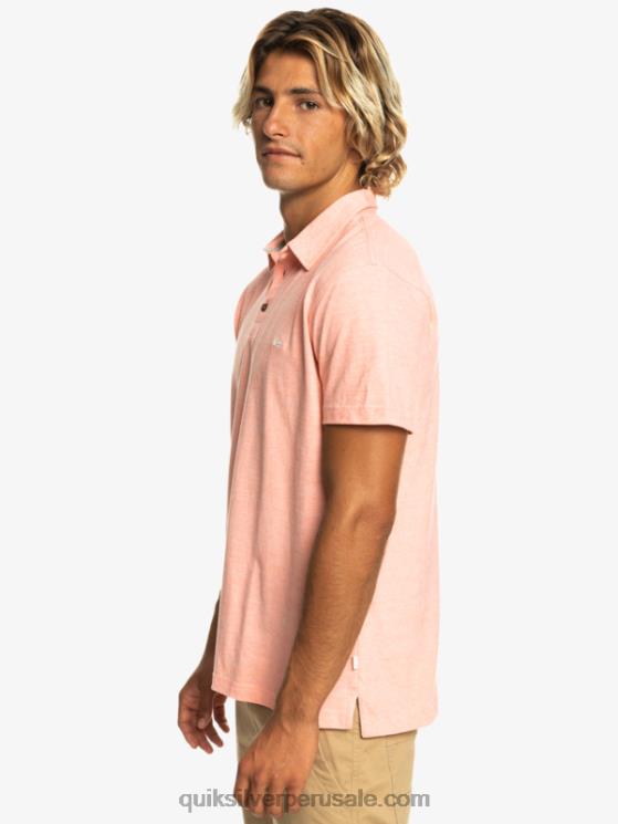 Quiksilver N8LNT480 hombres salmón fresco polo de manga corta crucero al atardecer