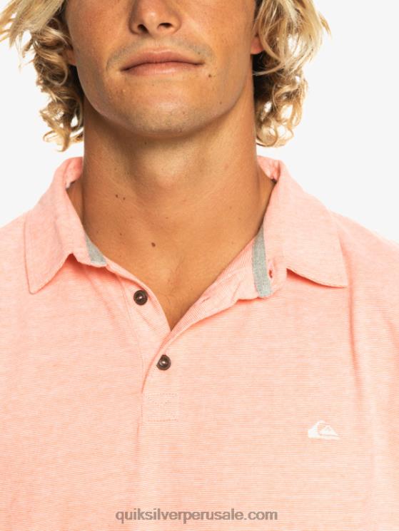 Quiksilver N8LNT480 hombres salmón fresco polo de manga corta crucero al atardecer