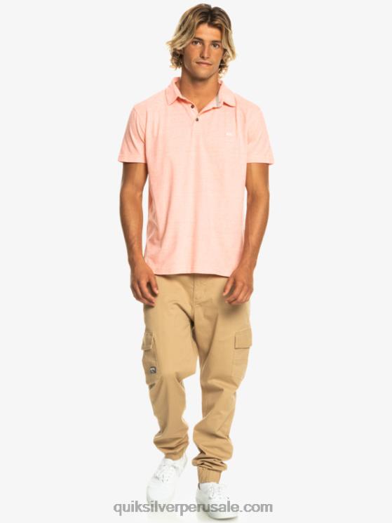 Quiksilver N8LNT480 hombres salmón fresco polo de manga corta crucero al atardecer