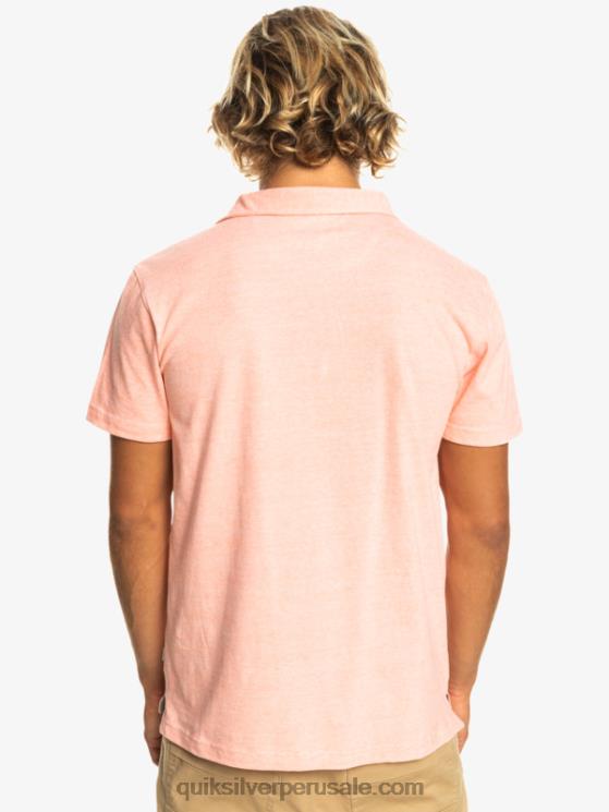 Quiksilver N8LNT480 hombres salmón fresco polo de manga corta crucero al atardecer