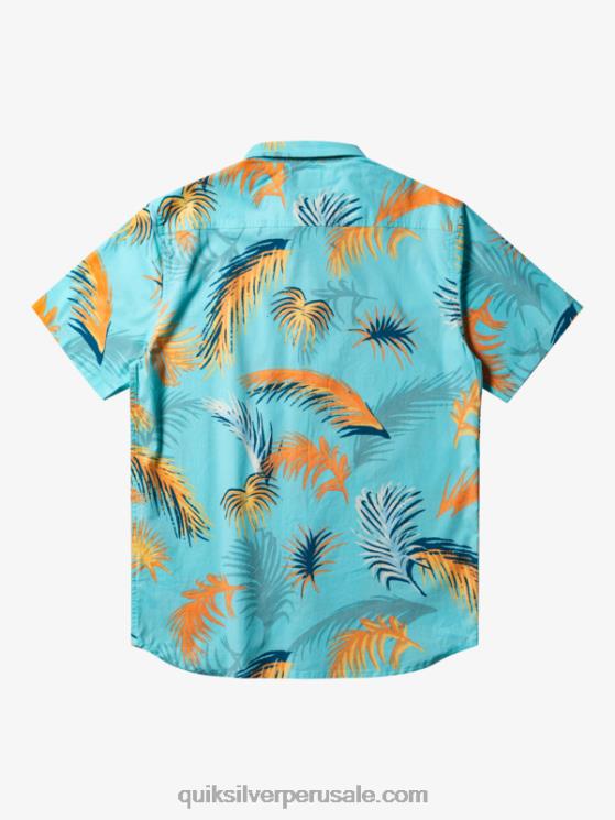 Quiksilver N8LNT552 hombres ángel azul falla tropical camisa de manga corta con falla tropical