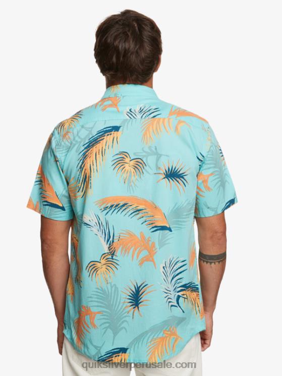 Quiksilver N8LNT552 hombres ángel azul falla tropical camisa de manga corta con falla tropical