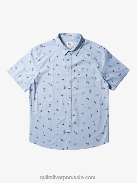 Quiksilver N8LNT591 hombres delirio pacífico azul celeste s camisa de manga corta rave pacífica