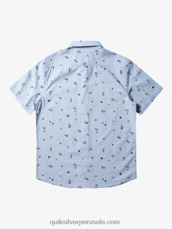 Quiksilver N8LNT591 hombres delirio pacífico azul celeste s camisa de manga corta rave pacífica