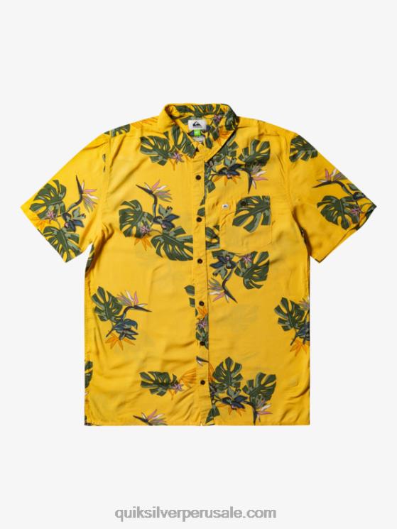Quiksilver N8LNT651 hombres yema floral ss la camisa floral de manga corta