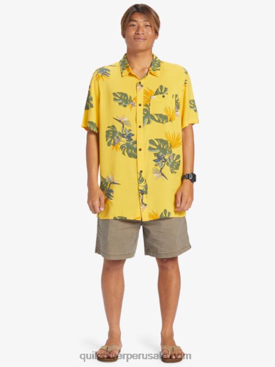 Quiksilver N8LNT651 hombres yema floral ss la camisa floral de manga corta