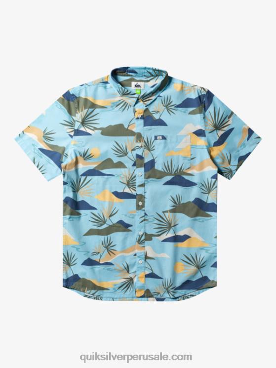 Quiksilver N8LNT665 hombres cielo azul lento aturdimiento ss camisa de manga corta aturdida lenta