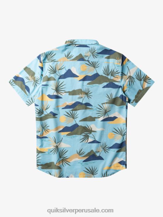 Quiksilver N8LNT665 hombres cielo azul lento aturdimiento ss camisa de manga corta aturdida lenta