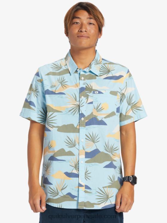 Quiksilver N8LNT665 hombres cielo azul lento aturdimiento ss camisa de manga corta aturdida lenta