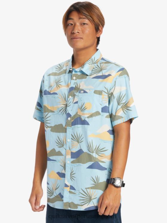 Quiksilver N8LNT665 hombres cielo azul lento aturdimiento ss camisa de manga corta aturdida lenta