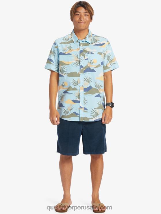 Quiksilver N8LNT665 hombres cielo azul lento aturdimiento ss camisa de manga corta aturdida lenta
