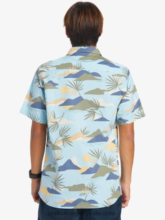 Quiksilver N8LNT665 hombres cielo azul lento aturdimiento ss camisa de manga corta aturdida lenta