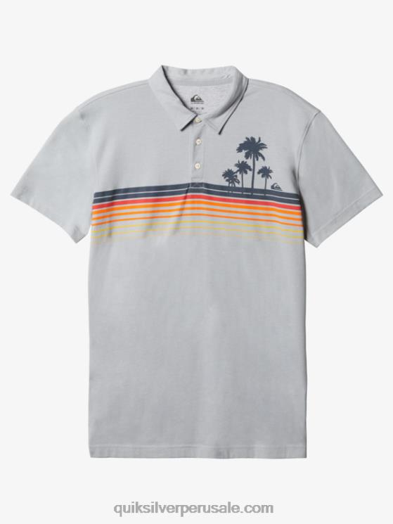 Quiksilver N8LNT750 hombres aguanieve playera tipo polo de manga corta con rayas ligeras