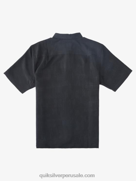 Quiksilver N8LNT798 hombres negro camisa manga corta waterman manele bay