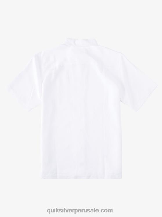 Quiksilver N8LNT799 hombres blanco camisa manga corta waterman manele bay