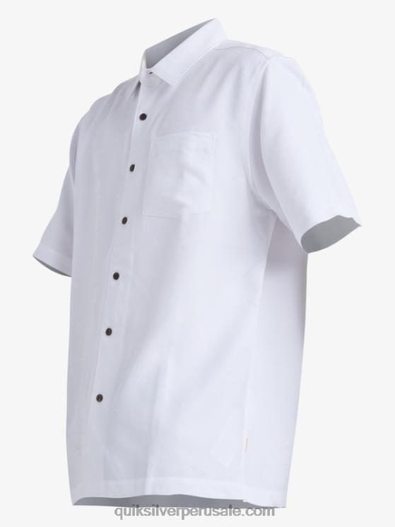 Quiksilver N8LNT799 hombres blanco camisa manga corta waterman manele bay