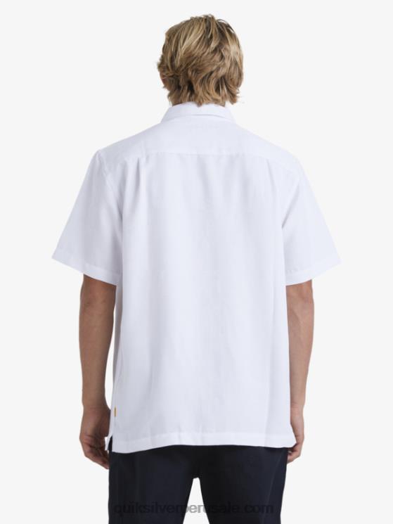 Quiksilver N8LNT799 hombres blanco camisa manga corta waterman manele bay