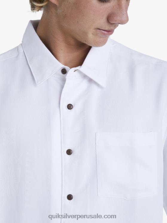 Quiksilver N8LNT799 hombres blanco camisa manga corta waterman manele bay