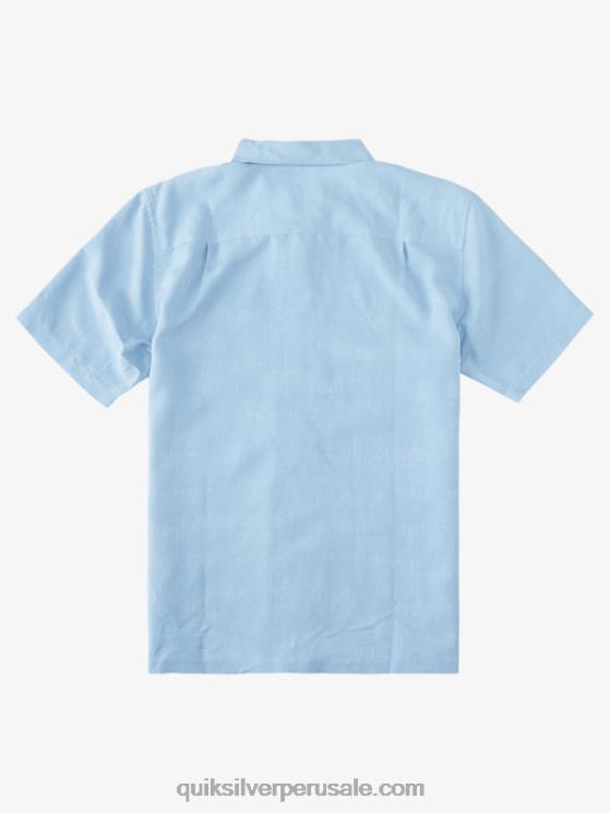 Quiksilver N8LNT800 hombres azul anochecer camisa manga corta waterman manele bay
