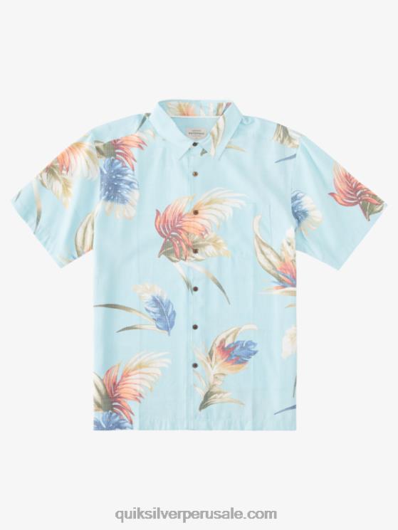 Quiksilver N8LNT825 hombres floral del arco iris acuático camisa de manga corta floral arcoíris waterman