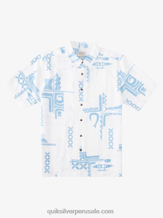 Quiksilver N8LNT864 hombres anochecer azul gran captura camisa de manga corta waterman big catch